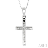 Channel Set Cross Diamond Pendant