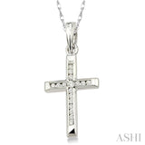 Channel Set Cross Diamond Pendant