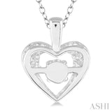 Silver Emotion Heart Shape Diamond Pendant