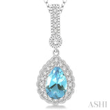 Pear Shape Gemstone & Diamond Pendant