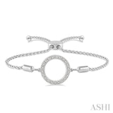 Silver Circle Lariat Diamond Bracelet