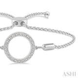 Silver Circle Lariat Diamond Bracelet