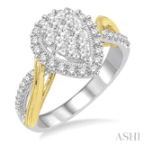 3/4 Ctw Diamond Lovebright Ring in 14K White and Yellow Gold