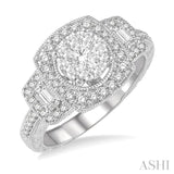 3/4 Ctw Diamond Lovebright Engagement Ring in 14K White Gold