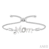 Mom Silver Diamond Lariat Bracelet