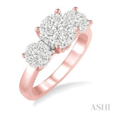 1 Ctw Lovebright Round Cut Diamond Ring in 14K Rose and White Gold