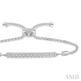 Silver Bar Lariat Diamond Bracelet