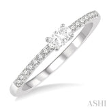 1/3 Ctw Oval Cut & Round Cut Diamond East West Ring in 14K White Gold