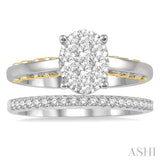 Oval Shape Lovebright Bridal Diamond Wedding Set