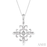Silver Fleur De Lis Diamond Pendant