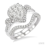 Pear Shape Lovebright Bridal Diamond Wedding Set