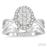 Oval Shape Lovebright Bridal Diamond Wedding Set