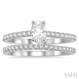 Oval Shape Diamond Wedding Set