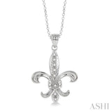 1/20 Ctw Single Cut Diamond Pendant in Sterling Silver with Chain