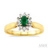 Oval Shape Gemstone & Diamond Ring