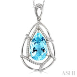 Pear Shape Gemstone & Diamond Pendant