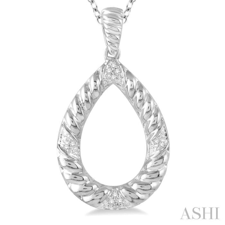 Pear Shape Silver Diamond Pendant