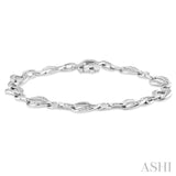 1/10 Ctw Round Cut Diamond Infinity Bracelet in Sterling Silver