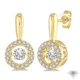 3/8 Ctw Round Cut Diamond Emotion Earrings in 14K Yellow Gold