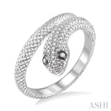 1/20 Ctw Round Cut Diamond Snake Ring in Sterling Silver