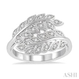 Silver Leaf Diamond Ring