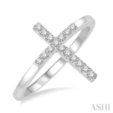 Light Weight Diamond Cross Fashion Ring