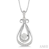 1/5 Ctw Lovebright Round Cut Diamond Pendant in 10K White Gold with Chain