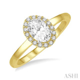 Oval Shape Light Weight Diamond Engagement Ring