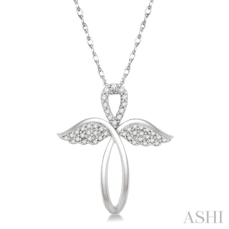 Angel Wings Cross Diamond Pendant - 956B8COADTSPDWG – Clark Jewelers