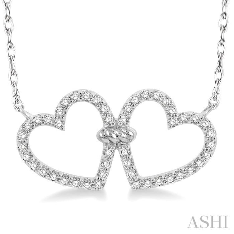 Diamond Twin Heart Necklace