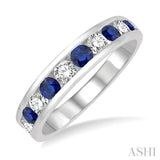 Gemstone & Diamond Wedding Band