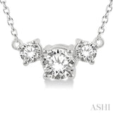 Three Stone Diamond Necklace