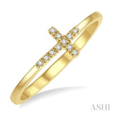 Light Weight Diamond Fashion Cross  Ring