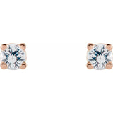 Round 4-Prong Lightweight Stud Earrings