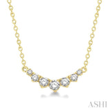 1/4 ctw Graduated Diamond Smile Necklace in 14K Yellow Gold