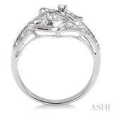 2 Stone Twin Heart Shape Diamond Fashion Ring