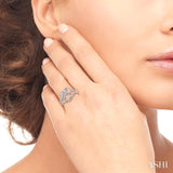 2 Stone Twin Heart Shape Diamond Fashion Ring