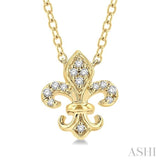 Fleur De Lis Petite Diamond Fashion Pendant