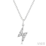 Lightning Bolt Shape Petite Diamond Fashion Pendant