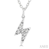 Lightning Bolt Shape Petite Diamond Fashion Pendant