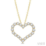 4 Ctw Heart Shape Round Cut Diamond Pendant With Chain in 14K Yellow Gold