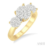 1 Ctw Lovebright Round Cut Diamond Ring in 14K Yellow and White Gold