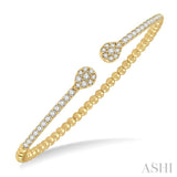 Pear Shape  Open Cuff Diamond Bangle