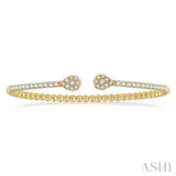 Pear Shape  Open Cuff Diamond Bangle