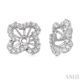 1/3 Ctw Round Cut Diamond Earring Jackets in 14K White Gold
