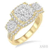 1 3/8 Ctw Diamond Lovebright Ring in 14K Yellow and White Gold