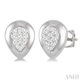 3/8 Ctw Pear Shape Round Cut Diamond Lovebright Stud Earrings in 14K White Gold