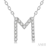 M' Initial Diamond Pendant