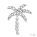 Palm Tree Petite Diamond Fashion Earrings