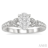 Oval Shape Lovebright Diamond Engagement Ring